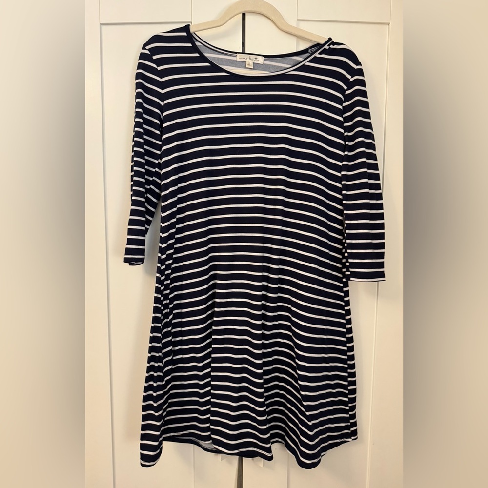 Nine Britton Navy and White Striped Dress